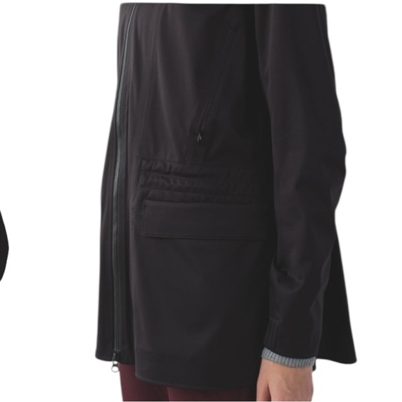 Lululemon &go Cityfarer Anorak Black Grey Size 6 Glyde Softshell - Picture 13 of 15